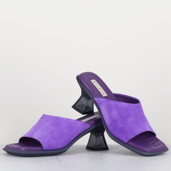 Miista Shoes - Miista Synthia purple suede cushioned heeled Sandals US 8 NEW